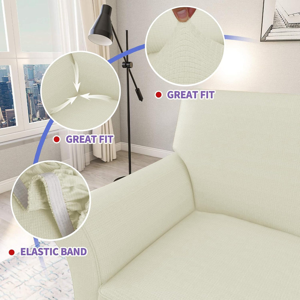 ZNSAYOTX 2 Piece Chair Covers for Living Room with Arms Anti Slip Super Stret...