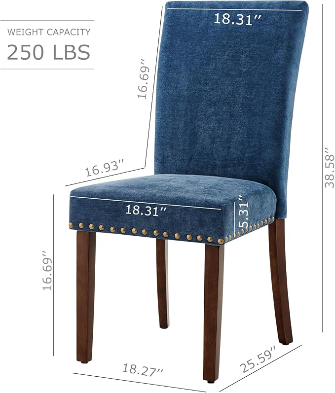 COLAMY Upholstered Parsons Dining Chairs Set of 4, Fabric Dining Room Kitchen...
