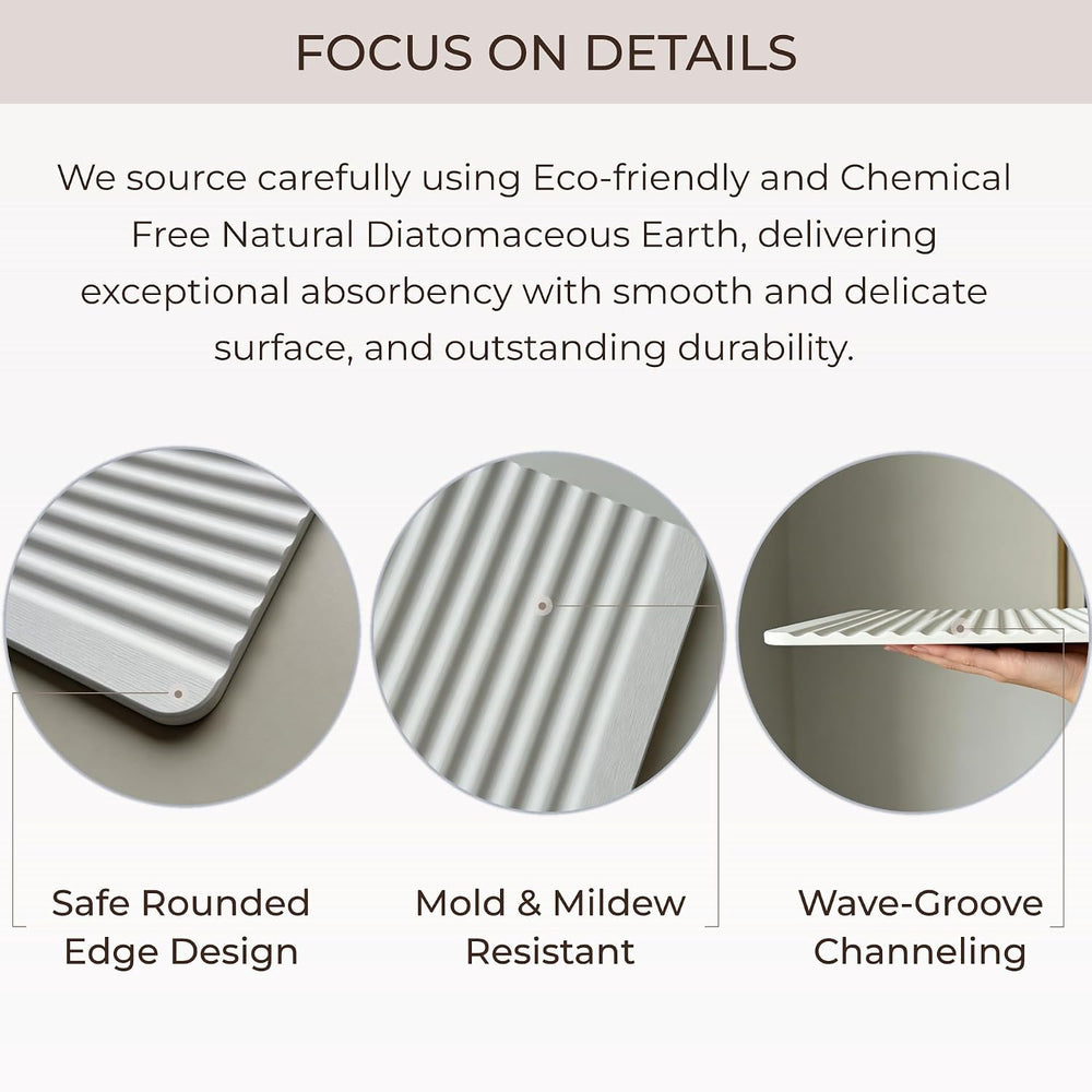 Stone Bath Mat Diatomaceous Earth Shower Mat Non-Slip Ultra Absorbent Durable...