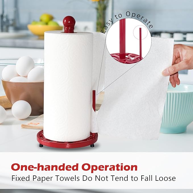 Red Cast Iron Paper Towel Holder