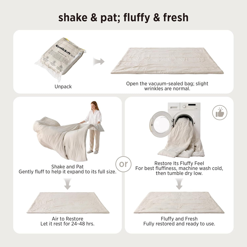 Bedsure Full Size Comforter Set, Soft Beige Cationic Dyed Bed Set 3 Pieces