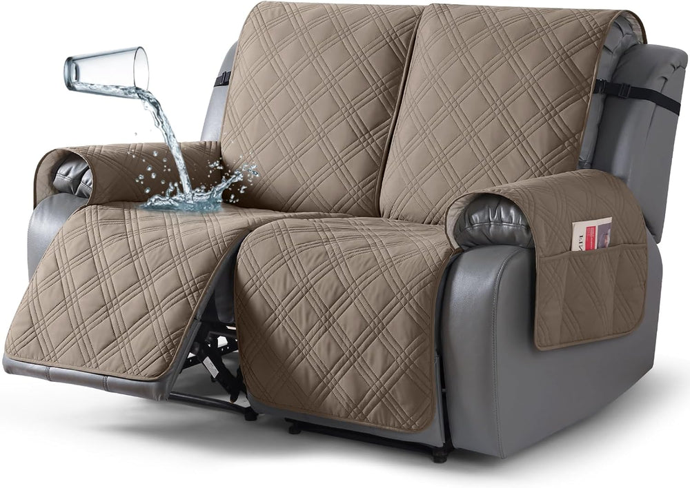 TAOCOCO 100% Waterproof Loveseat Recliner Covers 2 Seater, Split Loveseat Covers