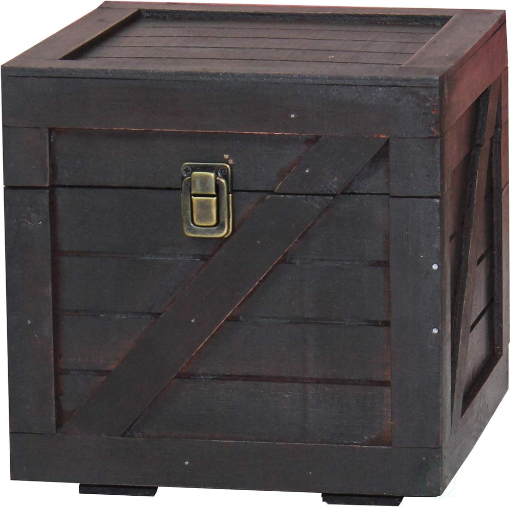 Vintiquewise Stackable Wooden Cargo Crate Style Storage Chest (Black)
