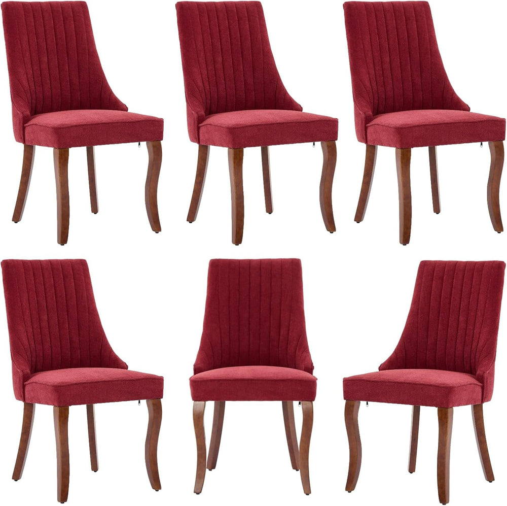 Dining Chairs Set of 6,Comfy Fabric Upholstered Accent Chairs for Kitchen Liv...