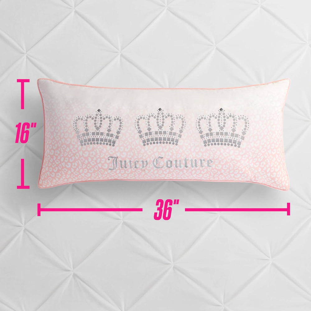 Juicy Couture Royal Crowns 16" x 36" Decorative Pillow, Light Pink ...