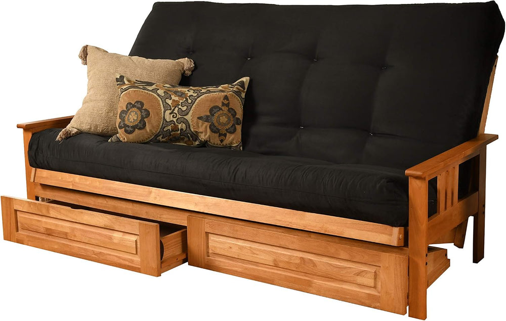Kodiak Furniture Monterey Queen-size Futon, Storage Drawers, Butternut Finish...