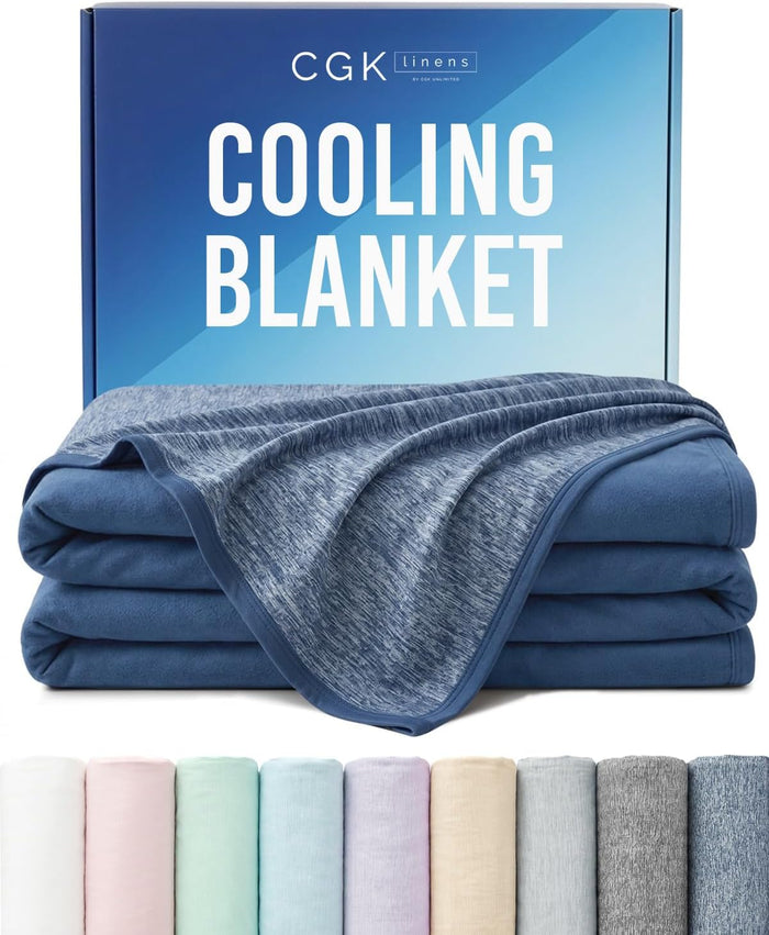 Cooling Blanket for Hot Sleepers - Cold Blanket King Size - Navy, 90 x 108