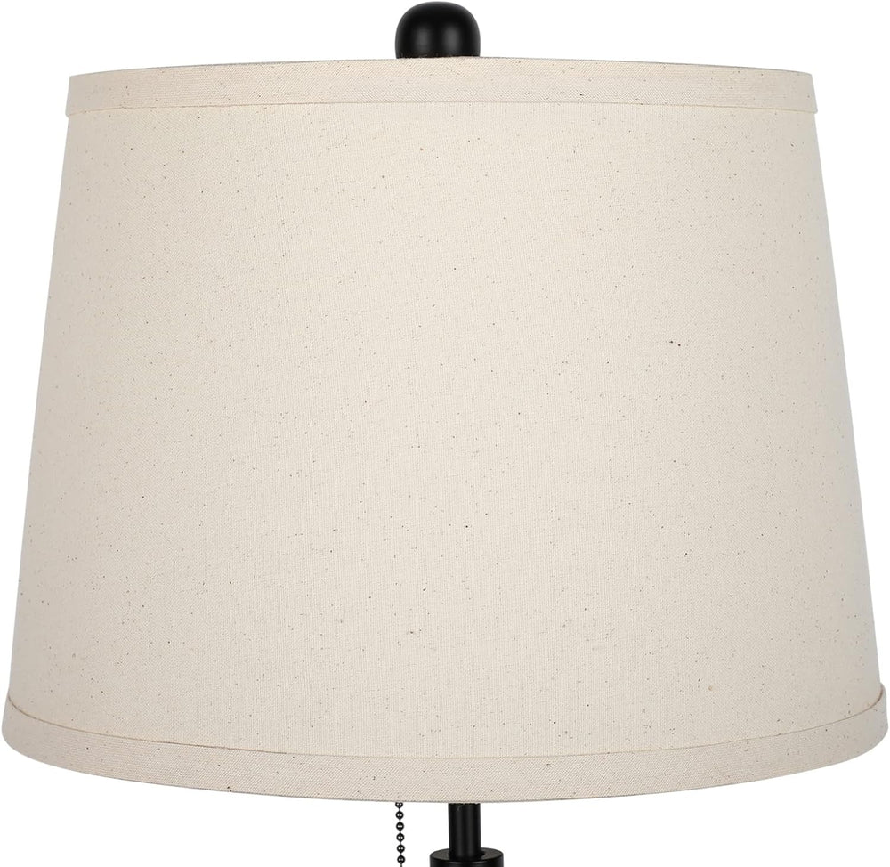 Bedside Table Lamps Set of 2: Tall Black Table Lamps for Living Room End Tabl...