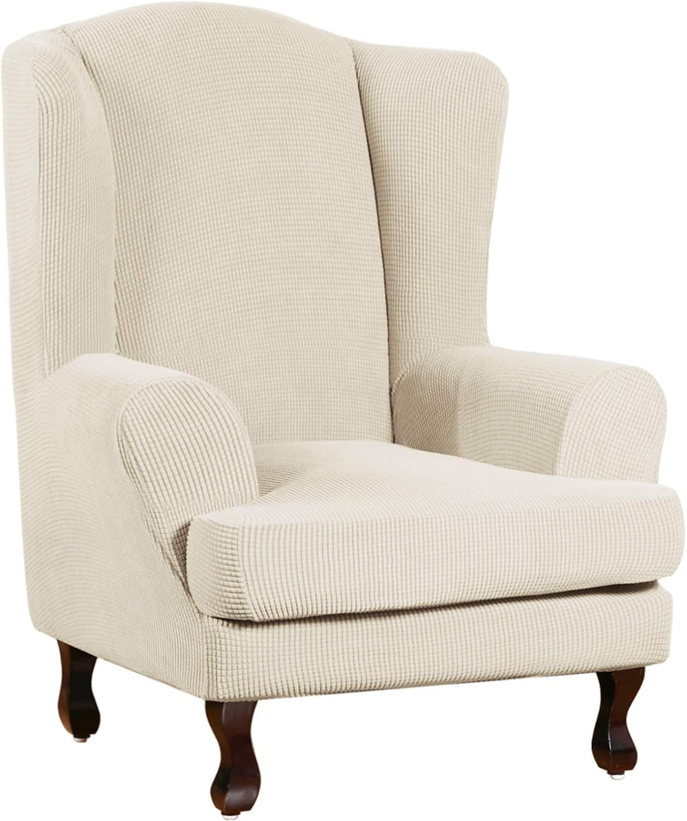 Turquoize Wingback Chair Covers 2 Piece Wing Chair Slipcover Stretch Slipcove...