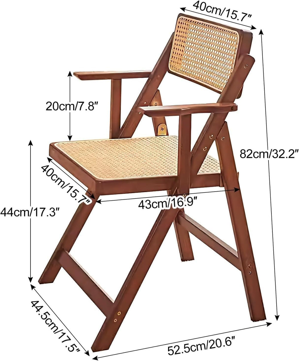 Rattan Dining Chairs, Modern Mid Century Folding Comfy Armchairs, Outdoor for...