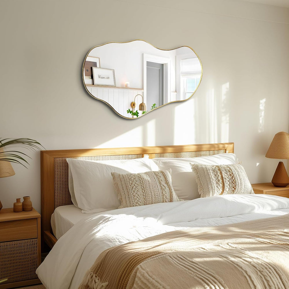 Irregular Wall Mirror, 30"x20" Asymmetrical Decorative Accent Mirro...