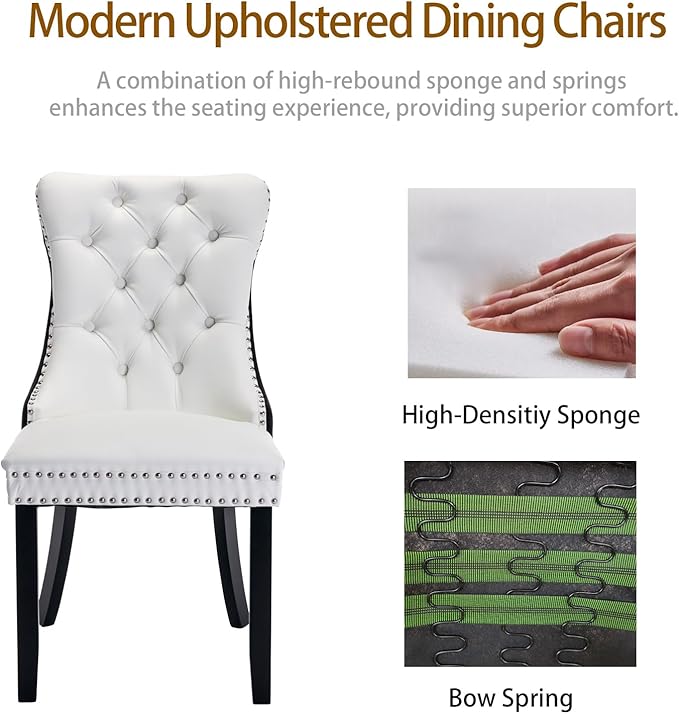 Dining Room Chairs Set of 6, Upholstered Tufted Dining Chairs with High Back,...