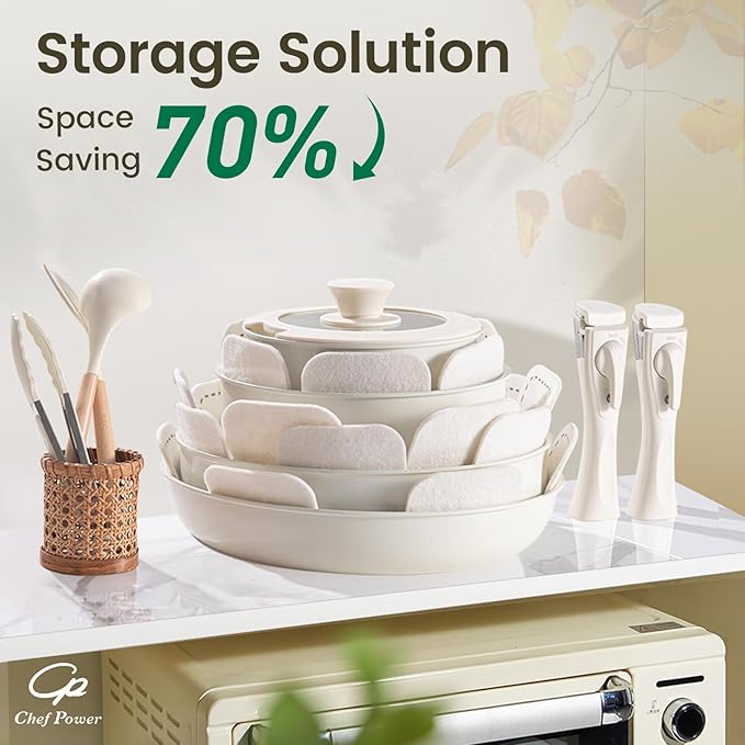 Chef Power Ceramic Nonstick Pots and Pans Set 19 Piece