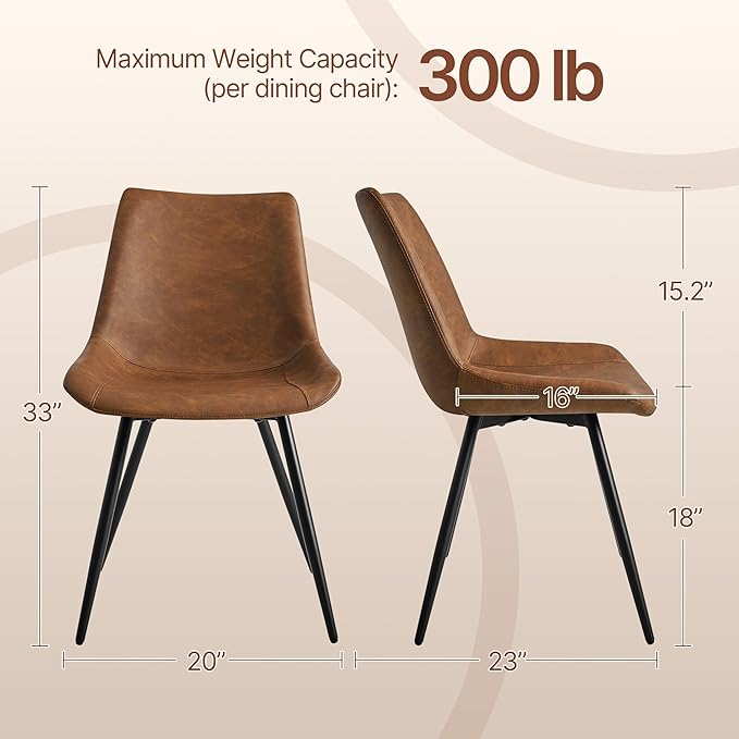 Yaheetech Dining Room Chairs Set of 4 Mid Century Modern Kitchen Chairs with ...
