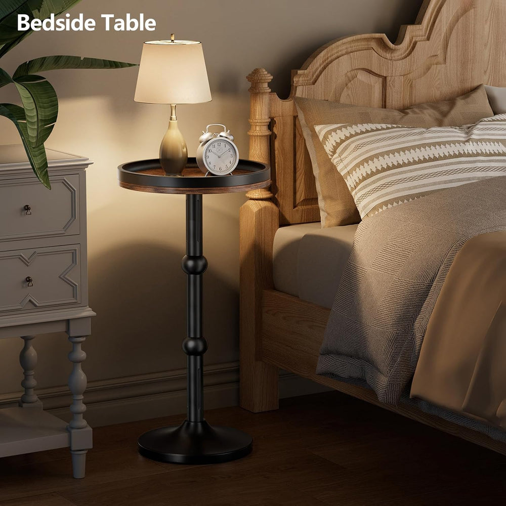 Small Round Side Table, Drink Table for Small Spaces, Modern Cocktail Table w...
