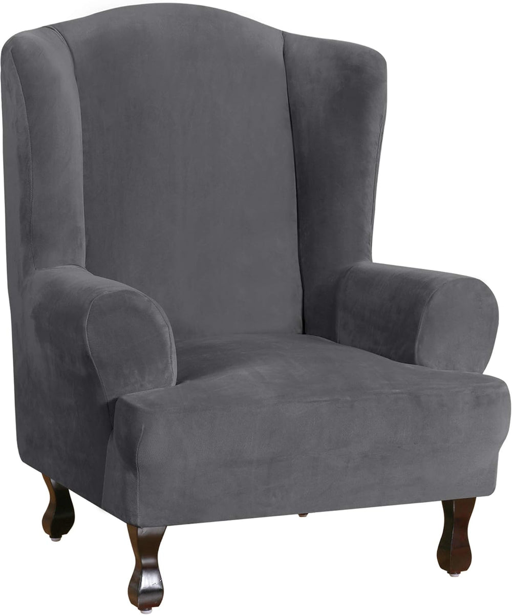 Turquoize Wing Chair Slipcover Velvet Slipcovers for Wingback Chairs Ultra So...
