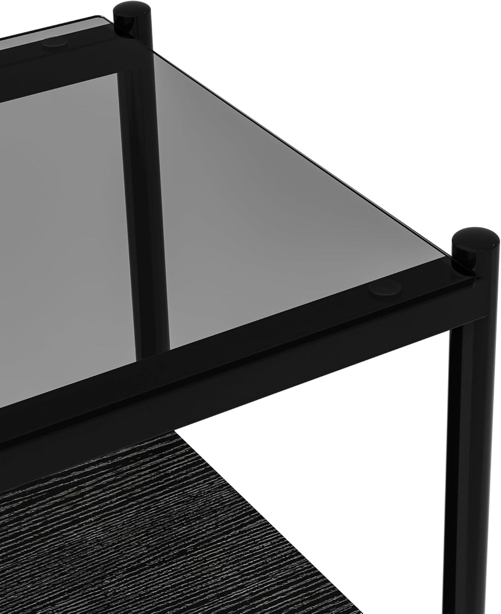 Glass end Table Set of 2,Living Room Glass Side Table,Glass Bedside Table,Sui...