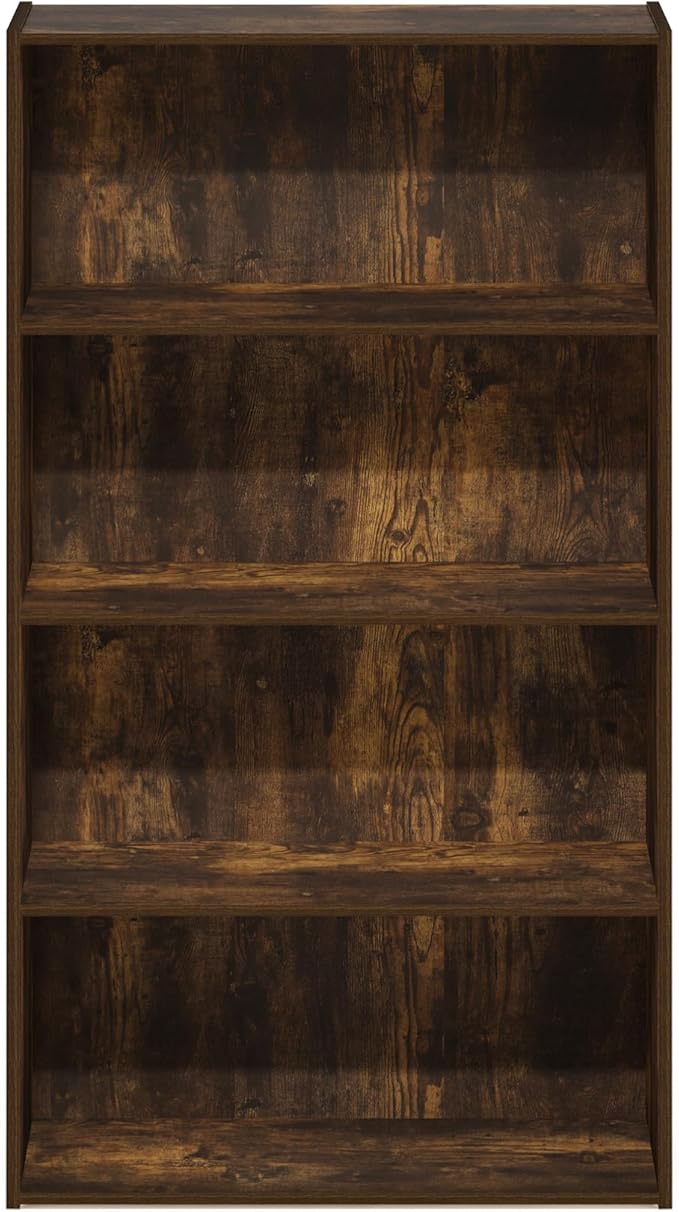 Furinno Pasir 4 Tier Open Shelf, Amber Pine