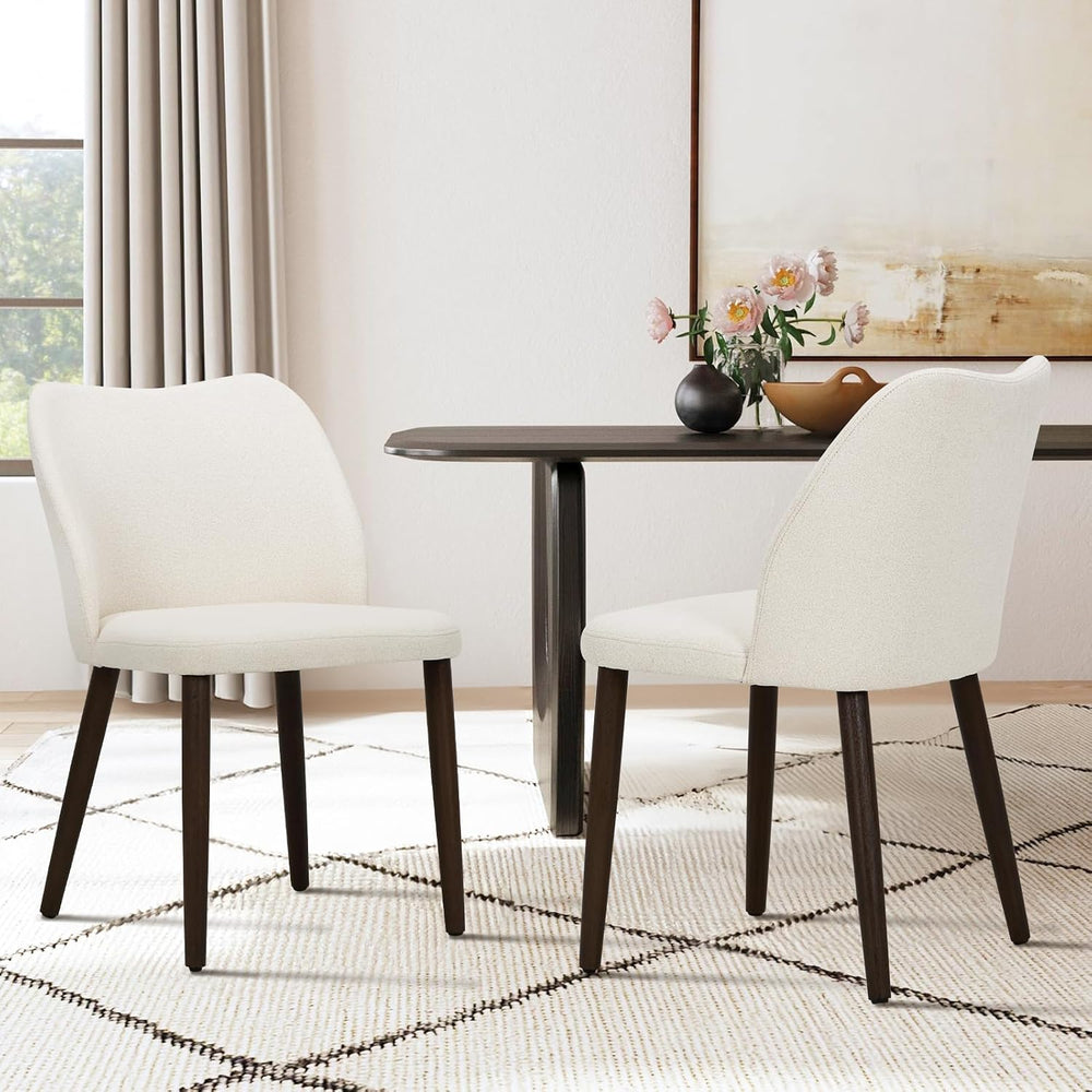 COLAMY Upholstered Dining Chairs Set of 2, Modern Fabric Dining Room Kitchen ...