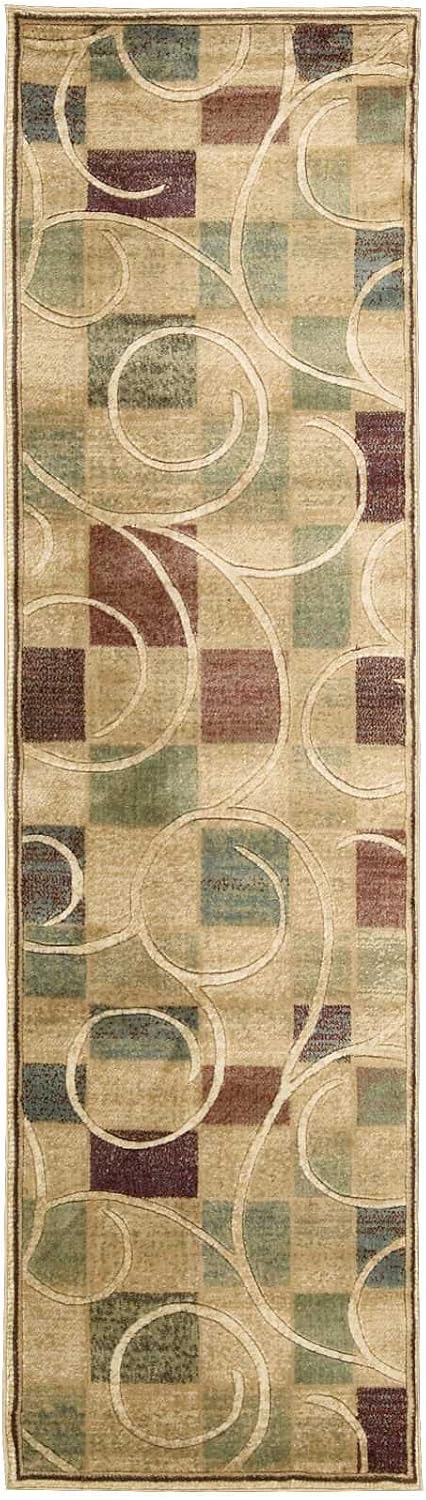 Nourison Home Expressions Beige 2'3" x 8' Area Rug - Easy Clean,...