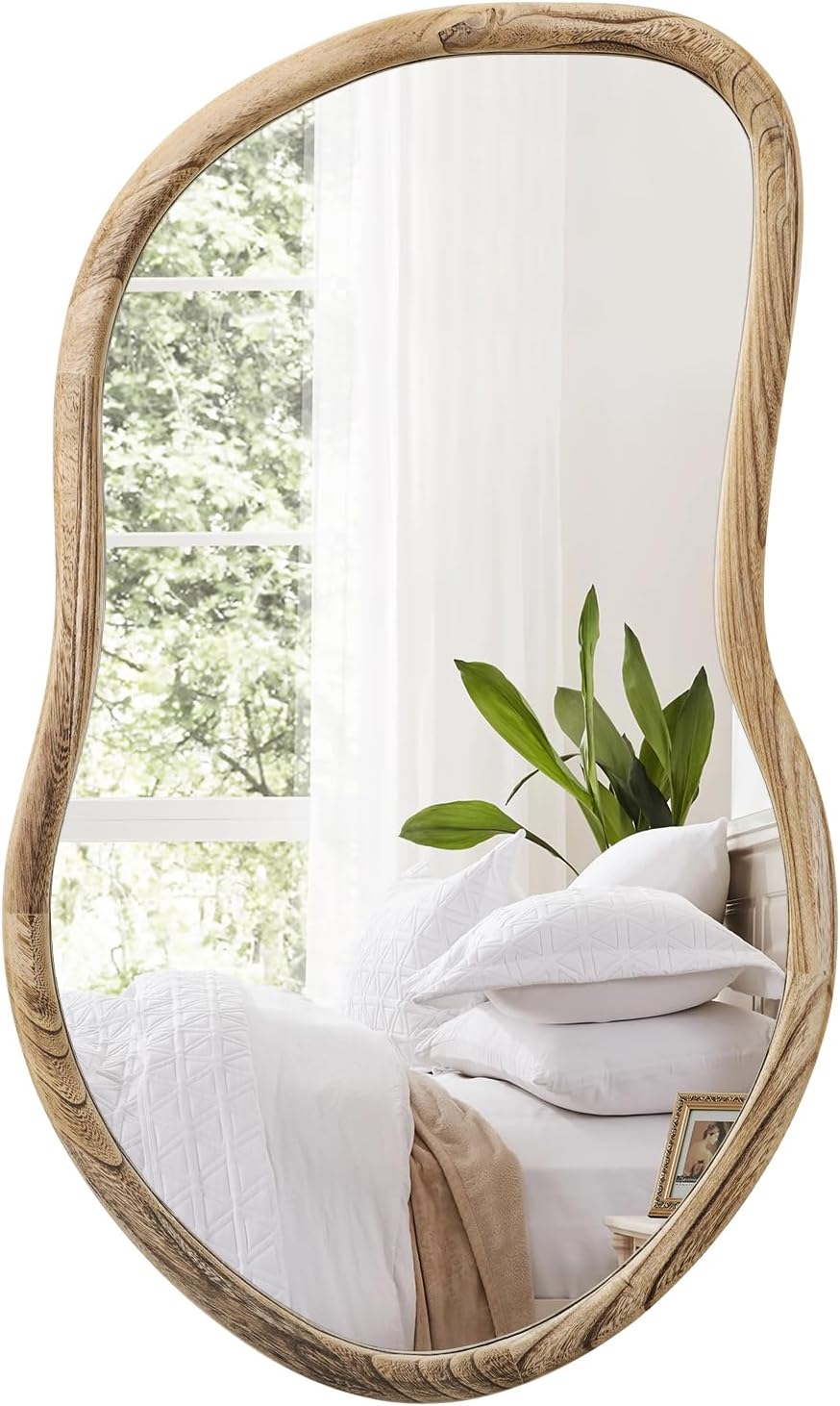 Irregular Wall Mirror Wood Asymmetrical Mirror Large Bathroom Vanity Mirrors ...