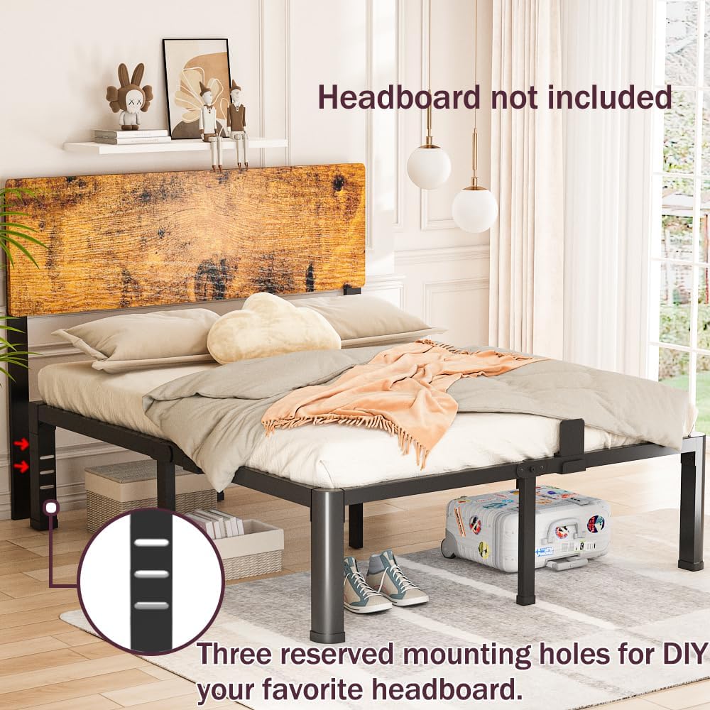 10 Inch Low Bed Frame King with Round Corner Legs,3500 LBS Heavy Duty Low Pro...