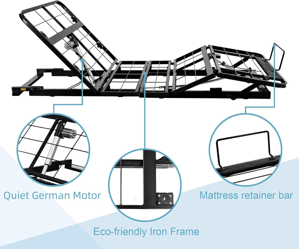 Twin XL Adjustable Bed Frame Without Legs for Rv Platform Storage Bed