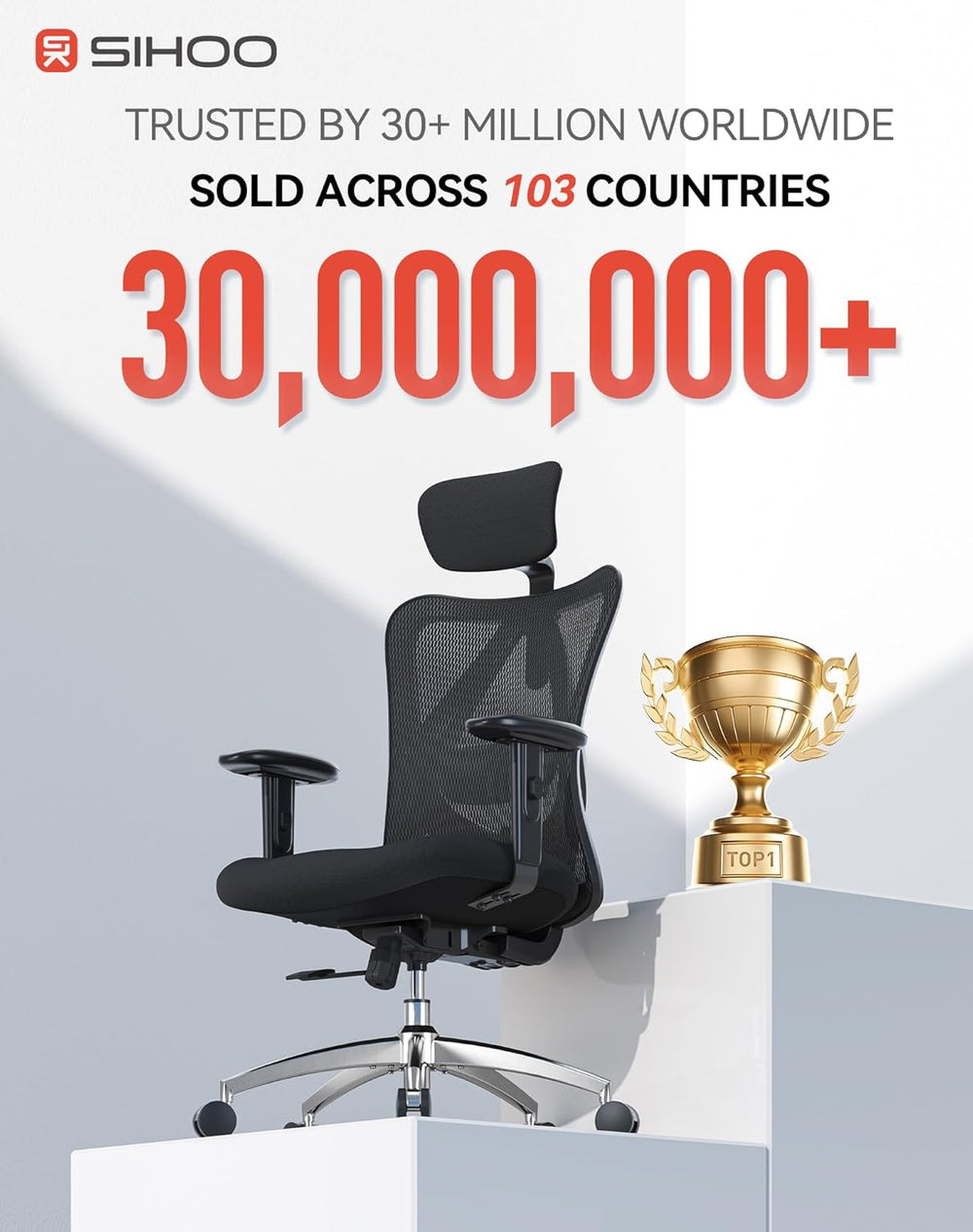 SIHOO M18 Ergonomic Office Chair, High Back Mesh Desk Chair with Adjustable H...