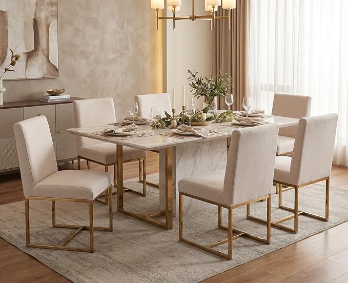 CIMOTA Modern Dining Chairs Set of 2, Upholstered Dining Room Chairs Armless ...