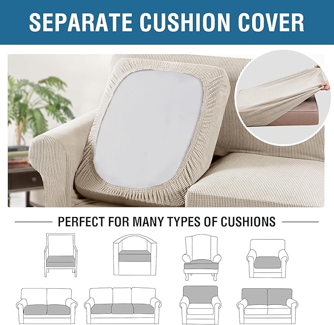 H.VERSAILTEX 4 Piece Stretch Sofa Covers
