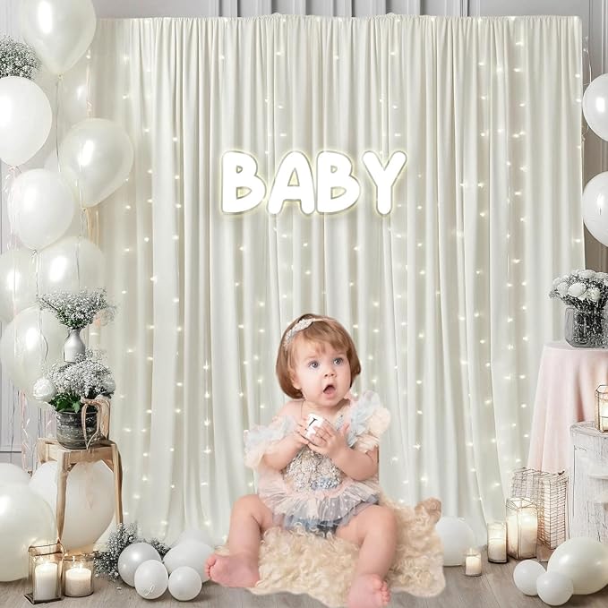 10 x 7 Feet Ivory White Backdrop Curtain for Partie, Background Curtains for ...