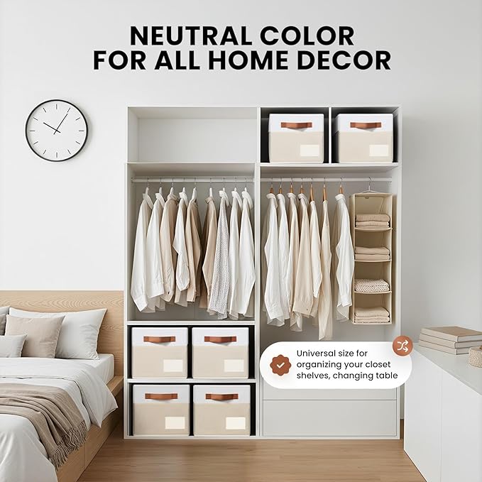 4 Pack Large Closet Storage Baskets