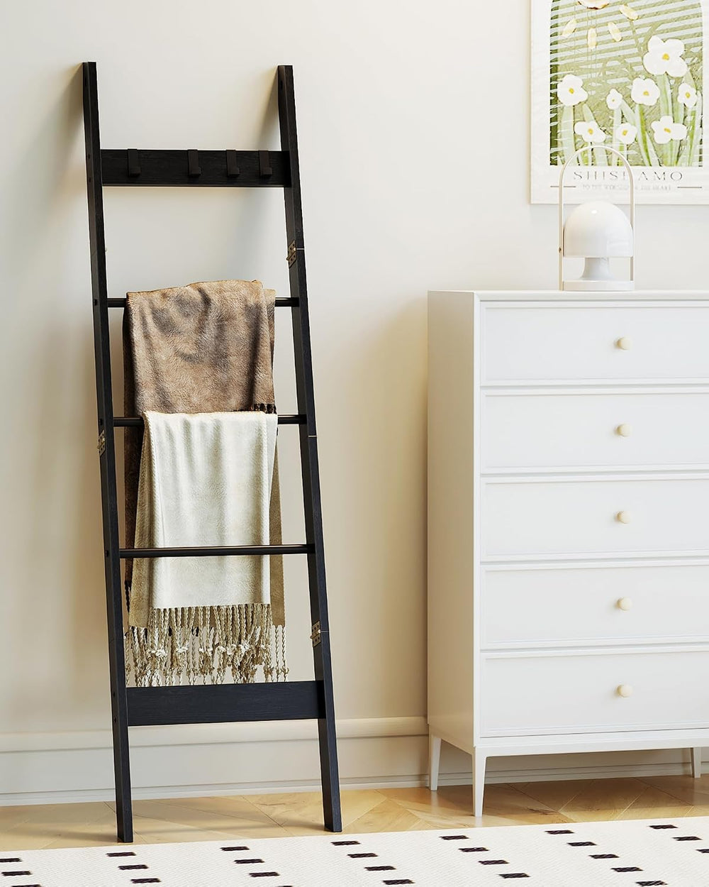 Hzuaneri Blanket Ladder Shelf for Living Room BR02104BBR35804B