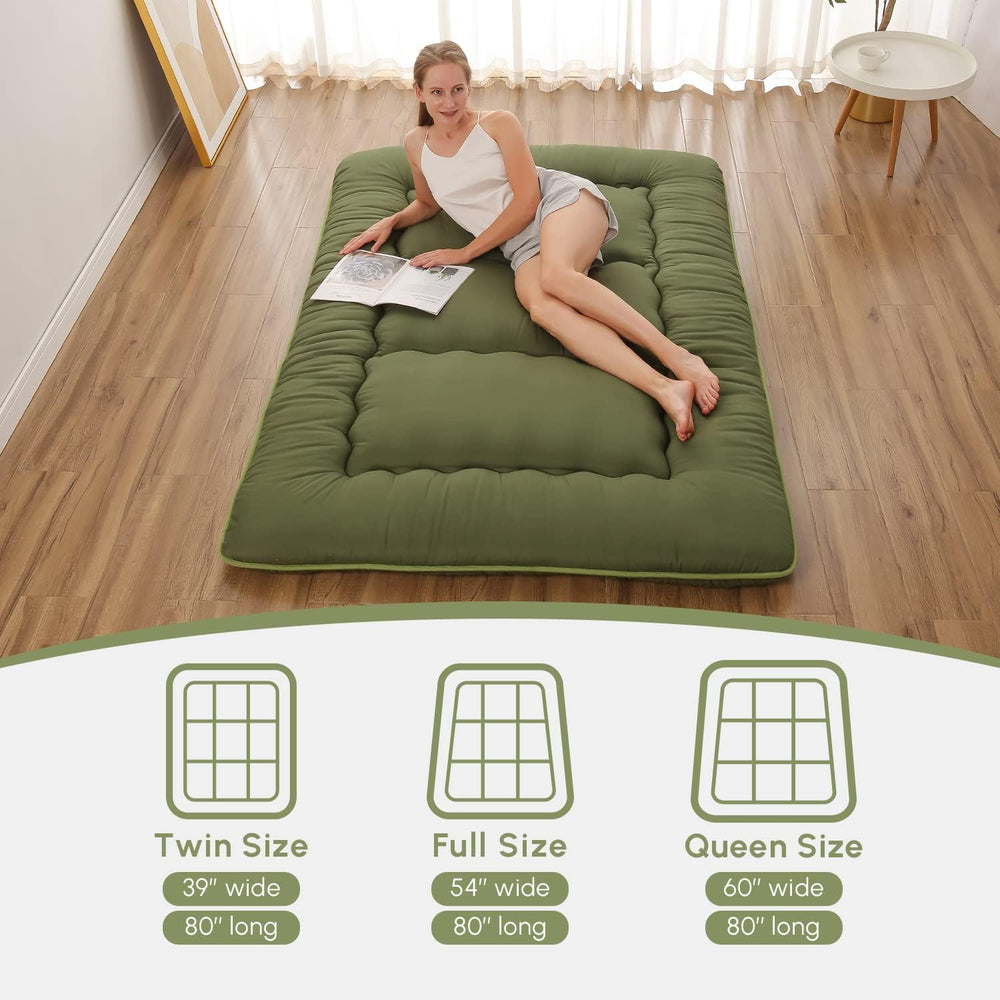 Zelladorra Japanese Floor Mattress, Futon Mattress with Portable Storage Bag ...