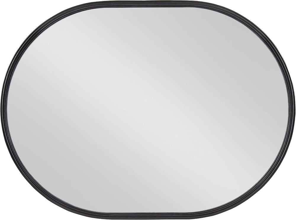 Kate and Laurel Caskill Modern Oval Mirror, 18" x 24", Black, Capsu...