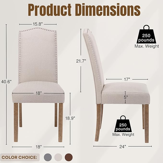 Upholstered Dining Chair Modern Stylish Parsons Kitchen Diner High Back with ...