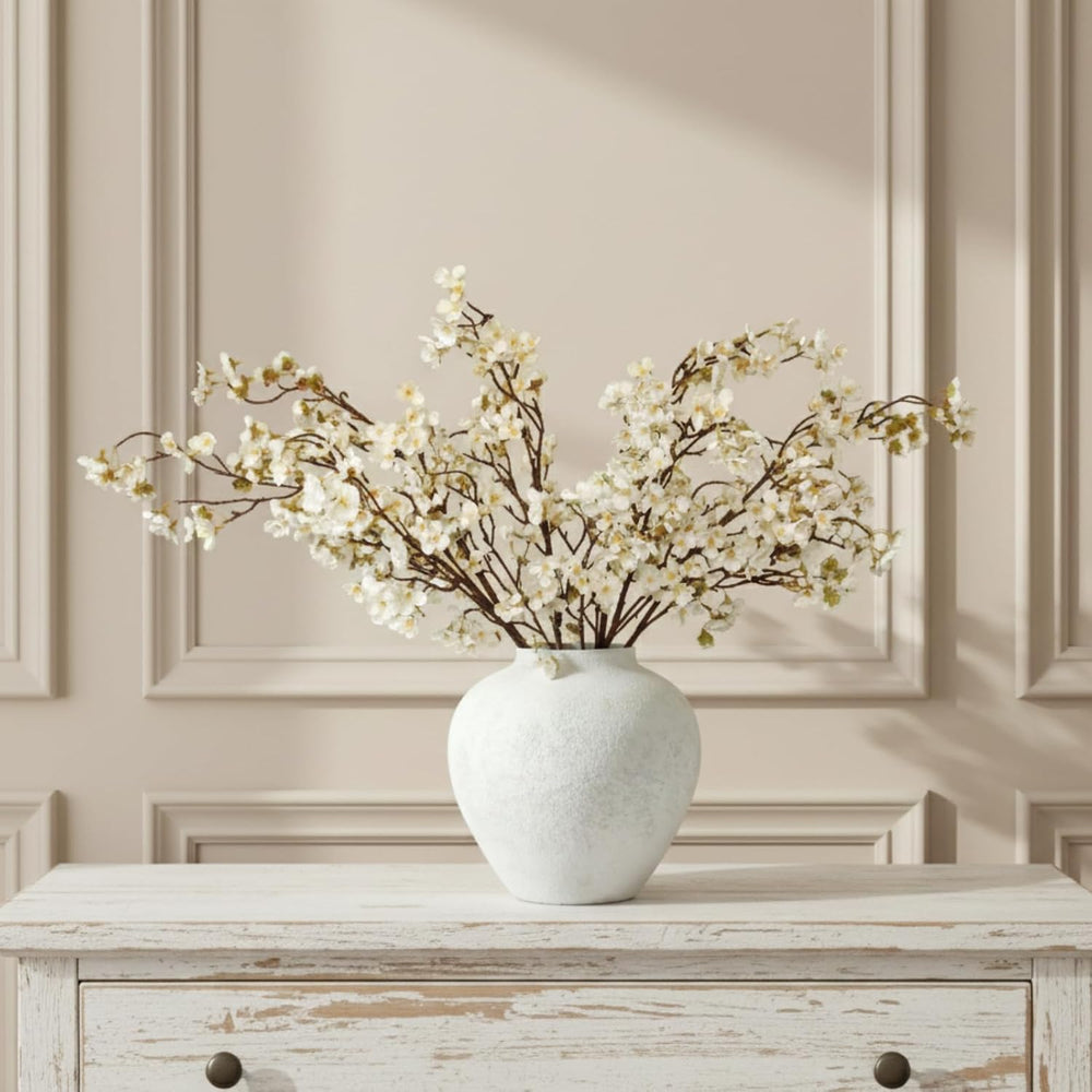 White Cherry Blossom Branches โ 6 Pcs 33.5" Long Stem Artificial Flowers