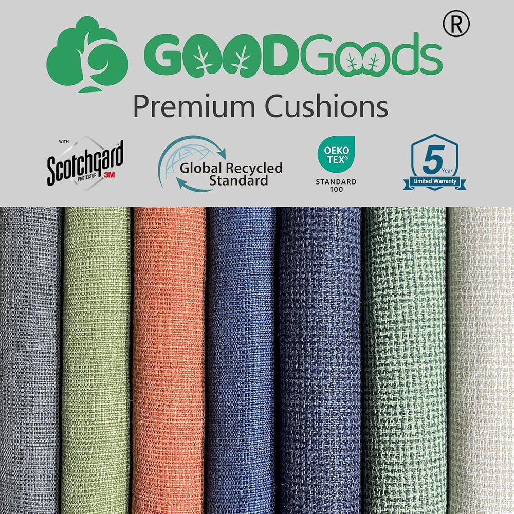 Goodgoods 20x50 Adirondack Chair Cushions 2-Pack, 30D Foam, Green Stripes