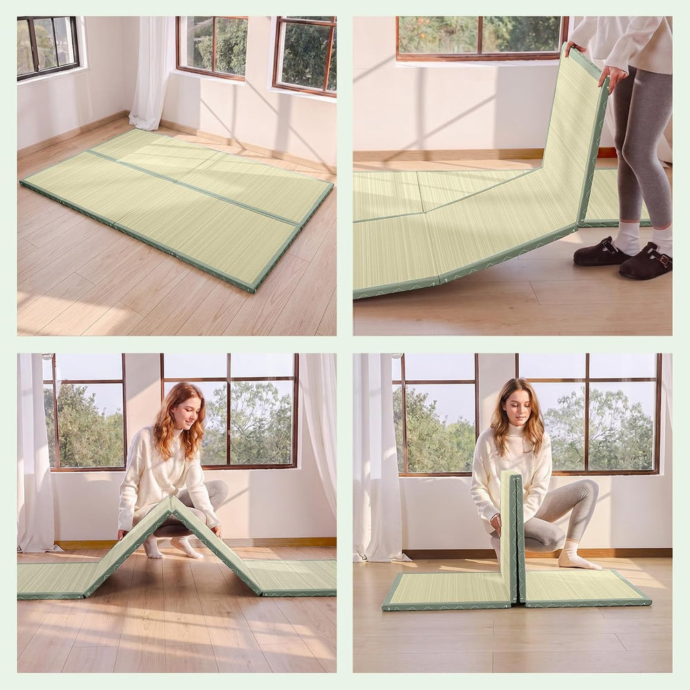 ZonLi Japanese Tatami Mat, Foldable Floor Sleeping Pad Futon Mattress