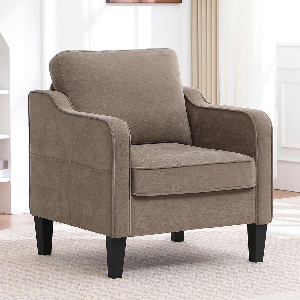 Accent Chair for Living Room, Mid Century Modern Reading Chair for Bedroom, U...