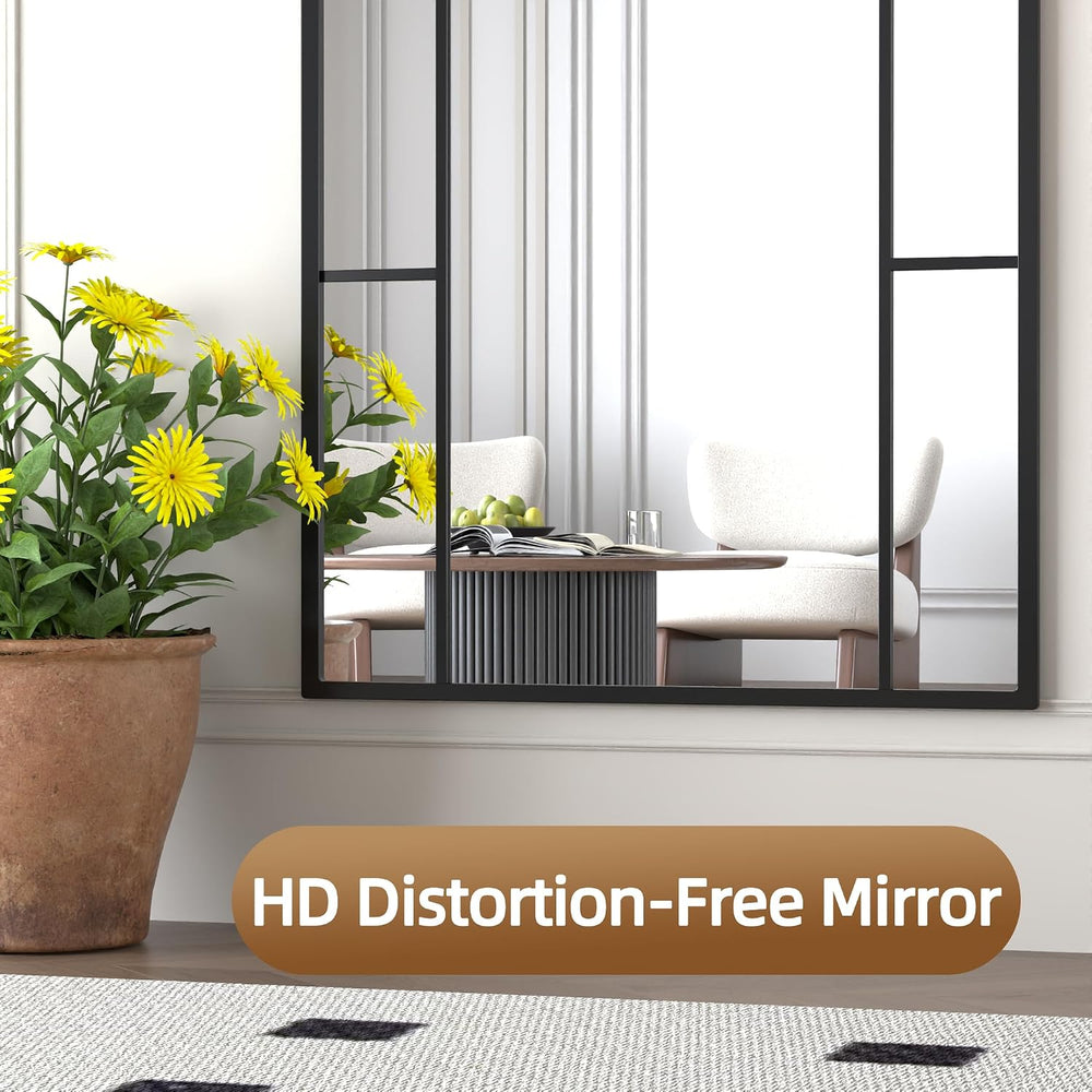 Arched Full Length Mirror, 56"x22" Large Window Floor Mirror, Farmh...