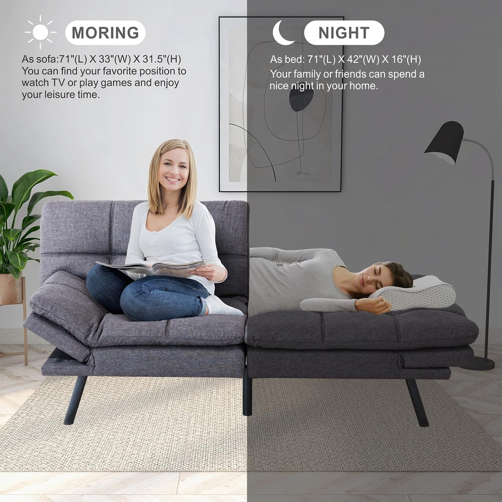 MUUEGM Futon Sofa Bed, Convertible Sofa Sleeper for Compact Space,Apartment, ...