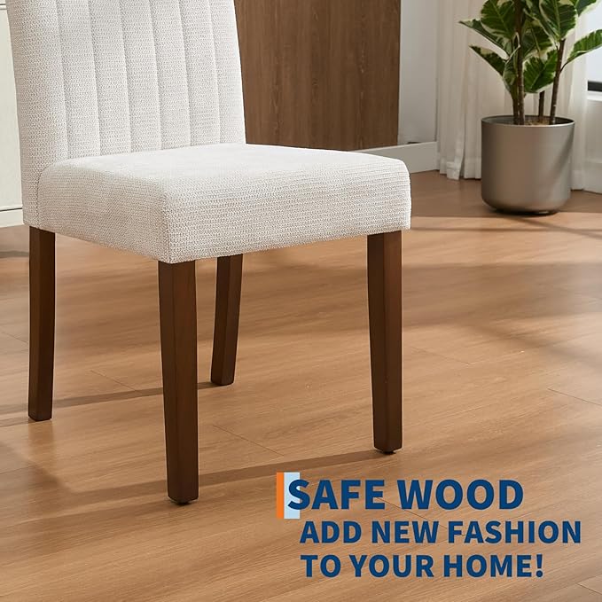 Upholstered Dining Chairs Set of 6, Modern Fabric Kitchen Side Chairs with St...