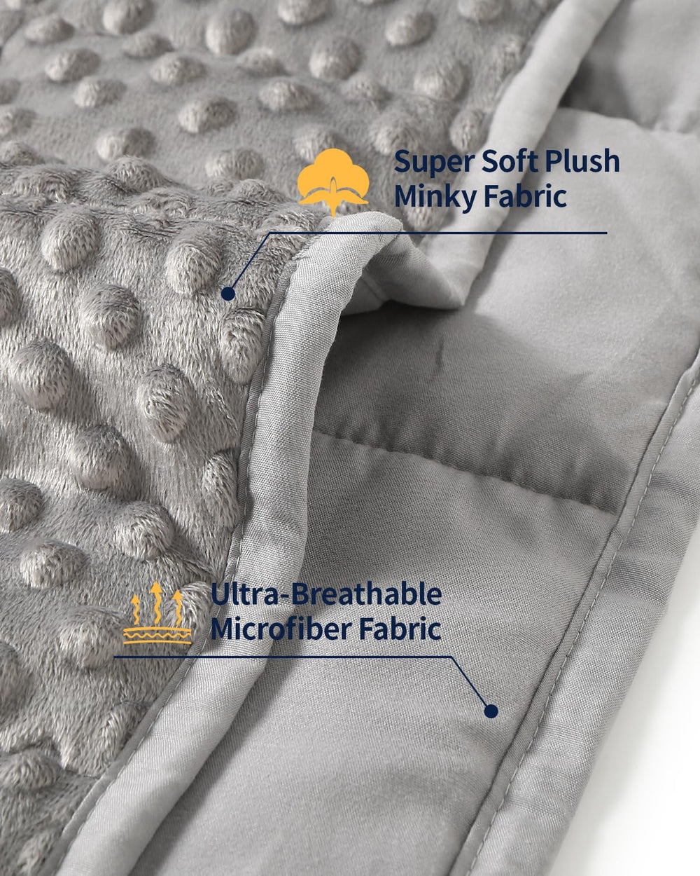 Mr. Sandman Cooling Weighted Blanket for Adults, Queen Size 15 lbs, 60โณx80โณ