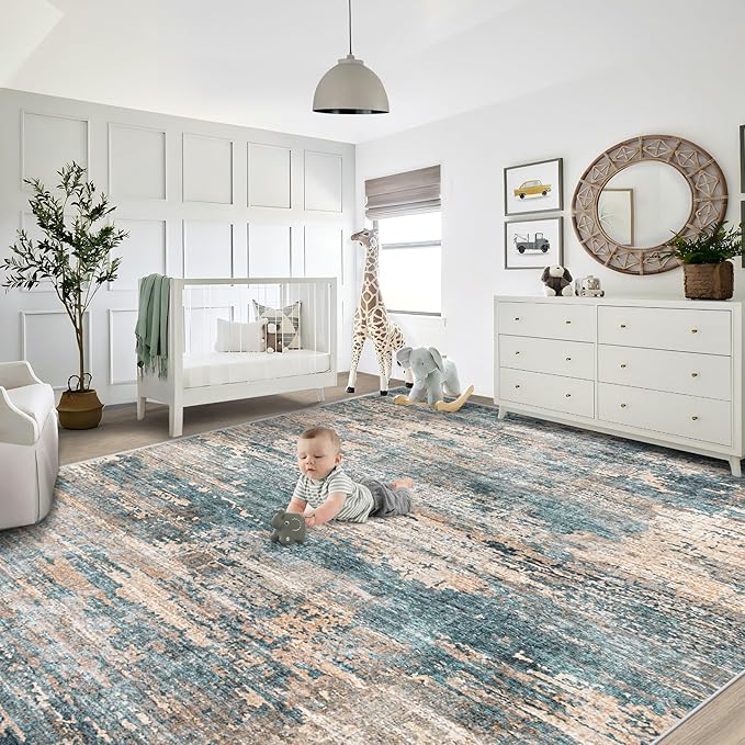 XLUEZ 9x12 Area Rug for Living Room, Washable Modern Abstract Large Area Rug