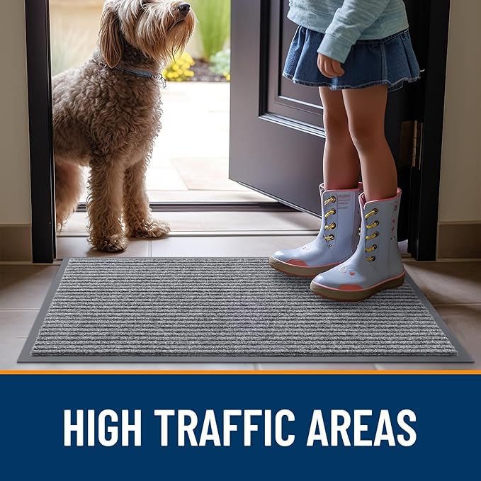OLANLY Front Door Mat Indoor Outdoor Entrance, Waterproof Heavy Duty Doormat ...