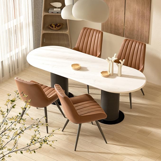 Nalupatio Modern Dining Chairs Set of 6, Comfy Dining Room Chairs with Thick ...