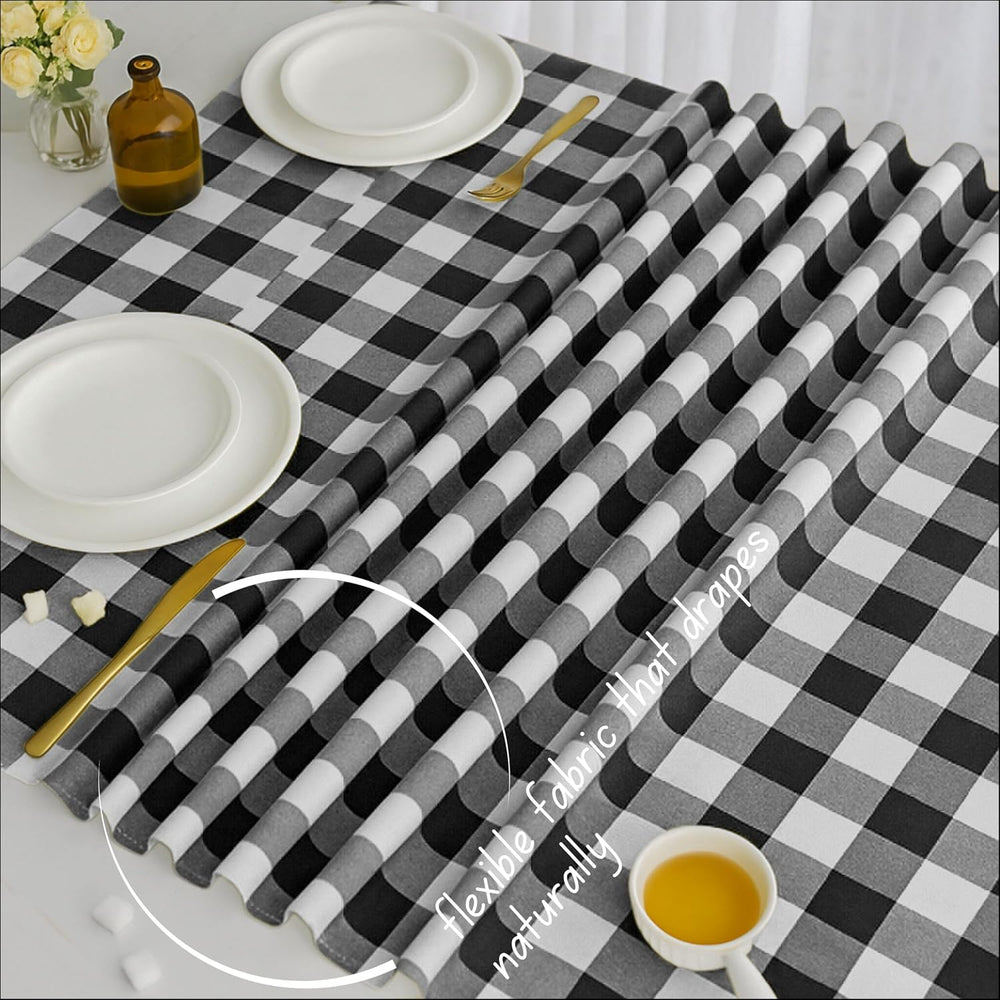 Native Fab Buffalo Check Tablecloth, 100% Cotton, 60x102 Inches, Classic Farm...