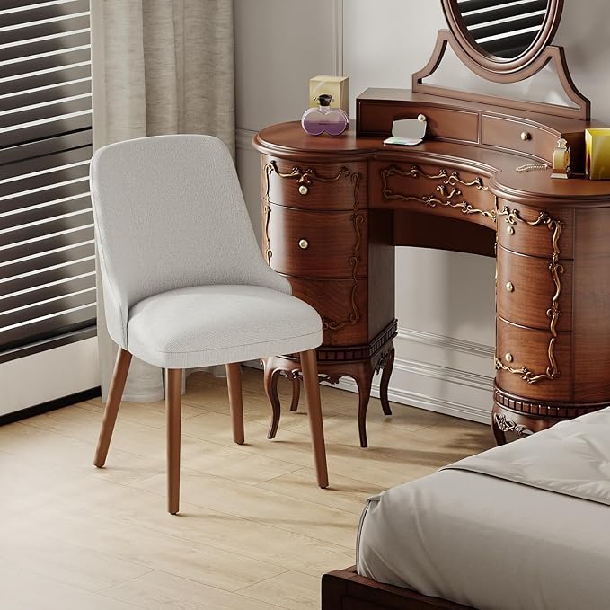 Dining Room Chair Set of 2, Upholstered Kitchen Chairs with Wood Legs, High-B...