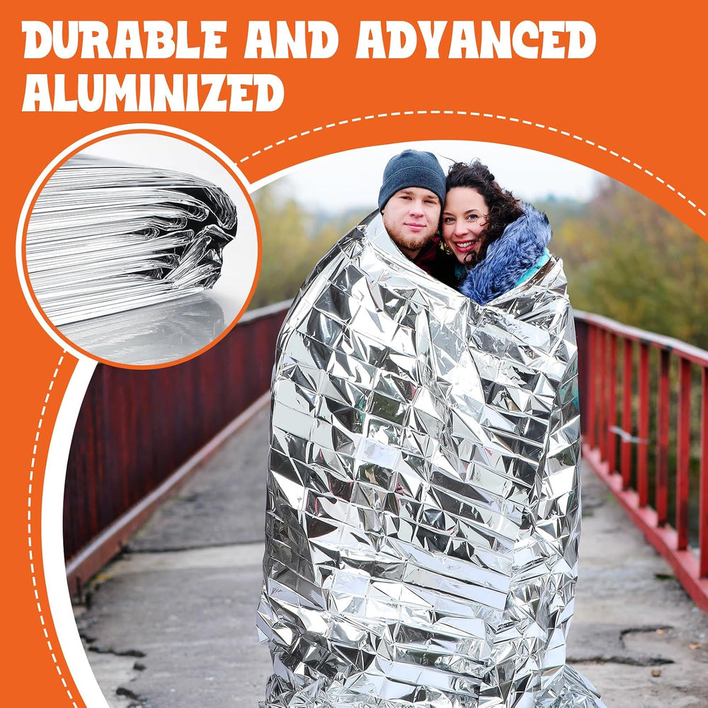 Kingdder 30 Pack Oversized Emergency Thermal Blankets Bulk 98'' x 82&...
